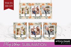 Flowers Photo Mug Wrap PNG - Vintage Floral Picture Frame Product Image 1