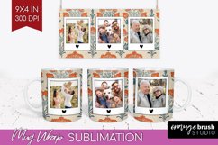 Flowers Photo Mug Wrap PNG - Vintage Floral Picture Frame Product Image 1