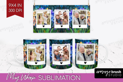 Stained Glass Photo Mug Wrap PNG - Flowers Picture Frame Mug Product Image 1