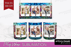 Stained Glass Photo Mug Wrap PNG - Flowers Picture Frame Mug Product Image 1