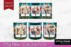 Stained Glass Photo Mug Wrap PNG - Flowers Picture Frame Mug Product Image 1