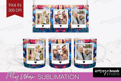 Stained Glass Photo Mug Wrap PNG - Flowers Picture Frame Mug Product Image 1