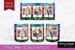 Stained Glass Photo Mug Wrap PNG - Flowers Picture Frame Mug Product Image 1