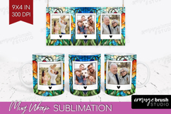 Stained Glass Photo Mug Wrap PNG - Flowers Picture Frame Mug Product Image 1