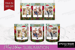 Stained Glass Photo Mug Wrap PNG - Flowers Picture Frame Mug Product Image 1