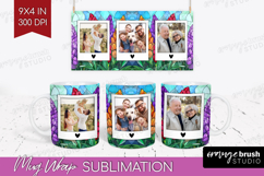 Stained Glass Photo Mug Wrap PNG - Flowers Picture Frame Mug Product Image 1