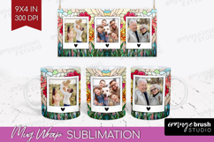 Stained Glass Photo Mug Wrap PNG - Flowers Picture Frame Mug Product Image 1
