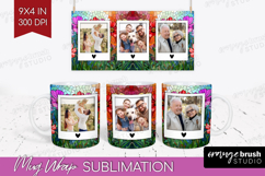 Stained Glass Photo Mug Wrap PNG - Flowers Picture Frame Mug Product Image 1