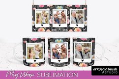 Add Your Photo Mug Wrap -Floral Mug Sublimation Design Product Image 1