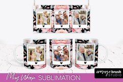 Add Your Photo Mug Wrap -Floral Mug Sublimation Design Product Image 1