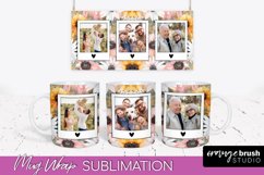 Add Your Photo Mug Wrap -Floral Mug Sublimation Design Product Image 1