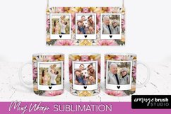 Add Your Photo Mug Wrap -Floral Mug Sublimation Design Product Image 1