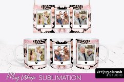 Add Your Photo Mug Wrap -Floral Mug Sublimation Design Product Image 1