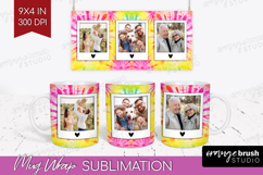 Tie Dye Photo Mug Wrap PNG - Rainbow Picture Frame Mug Product Image 1