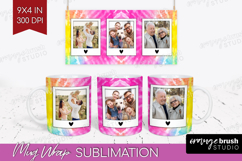 Tie Dye Photo Mug Wrap PNG - Rainbow Picture Frame Mug Product Image 1