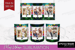 Stained Glass Photo Mug Wrap PNG - Flowers Picture Frame Mug Product Image 1