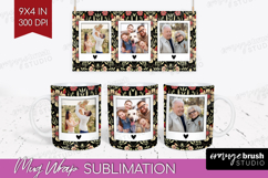 Folk Flowers Photo Mug Wrap PNG - Floral Picture Frame Mug Product Image 1