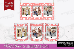 Heart Pattern Photo Mug Wrap PNG - Valentines Day Picture Product Image 1