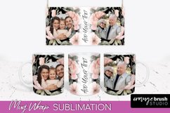 Add Your Photo Mug Wrap -Floral Mug Sublimation Design Product Image 1