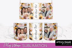 Add Your Photo Mug Wrap -Floral Mug Sublimation Design Product Image 1