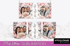 Add Your Photo Mug Wrap -Floral Mug Sublimation Design Product Image 1
