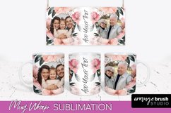 Add Your Photo Mug Wrap -Floral Mug Sublimation Design Product Image 1