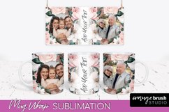 Add Your Photo Mug Wrap -Floral Mug Sublimation Design Product Image 1