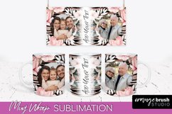 Add Your Photo Mug Wrap -Floral Mug Sublimation Design Product Image 1
