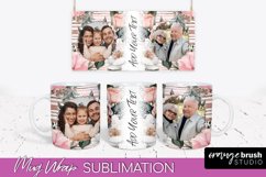 Add Your Photo Mug Wrap -Floral Mug Sublimation Design Product Image 1