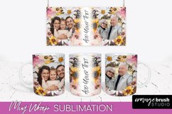 Add Your Photo Mug Wrap -Floral Mug Sublimation Design Product Image 1