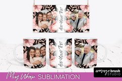 Add Your Photo Mug Wrap -Floral Mug Sublimation Design Product Image 1