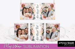 Add Your Photo Mug Wrap -Floral Mug Sublimation Design Product Image 1