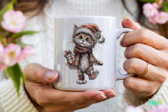 Whimsical Christmas Cats Clipart Product Image 4