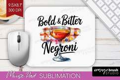 Negroni Cocktail Mouse Pad Sublimation Summer Drink Mousepad Product Image 1