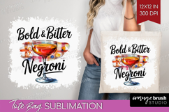 Negroni Cocktail Tote Bag Summer Drink Tote Bag PNG Product Image 1