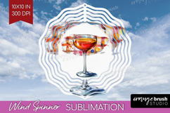 Negroni Cocktail Wind Spinner Sublimation PNG Summer Drink Product Image 1