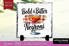 Negroni Cocktail Slate PNG Summer Drink Square Slate Product Image 1