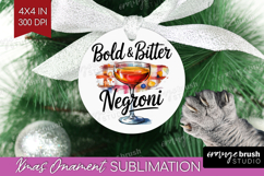 Negroni Cocktail Ornament PNG Summer Drink PNG Sublimation Product Image 1