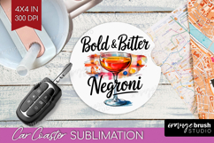 Negroni Cocktail Car Coaster Summer Drink Coaster PNG Product Image 1