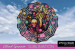 Neon Halloween Wind Spinner, Spooky Wind Spinner Sublimation Product Image 1