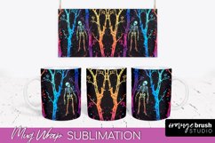 Neon Halloween Mug Wrap - Spooky Mug Sublimation Designs Product Image 1