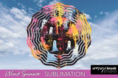 Neon Halloween Wind Spinner, Spooky Wind Spinner Sublimation Product Image 1