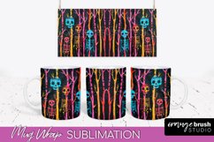 Neon Halloween Mug Wrap - Spooky Mug Sublimation Designs Product Image 1