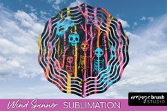 Neon Halloween Wind Spinner, Spooky Wind Spinner Sublimation Product Image 1