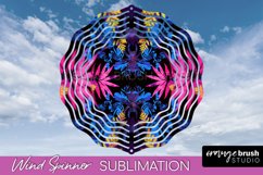 Neon Halloween Wind Spinner, Spooky Wind Spinner Sublimation Product Image 1