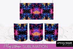 Neon Halloween Mug Wrap - Spooky Mug Sublimation Designs Product Image 1