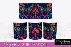 Neon Halloween Mug Wrap - Spooky Mug Sublimation Designs Product Image 1