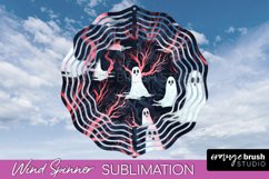 Neon Halloween Wind Spinner, Spooky Wind Spinner Sublimation Product Image 1