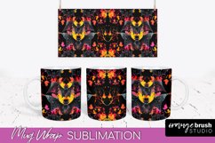 Neon Halloween Mug Wrap - Spooky Mug Sublimation Designs Product Image 1