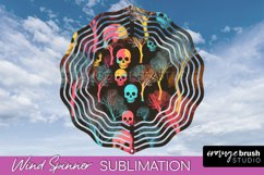 Neon Halloween Wind Spinner, Spooky Wind Spinner Sublimation Product Image 1